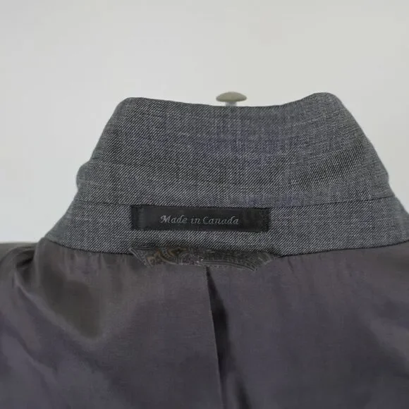 Lauren Ralph‎ Lauren Wool Gray Sharskin 46R Blazer 2 Button Tagged 48R